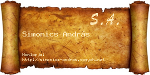 Simonics András névjegykártya